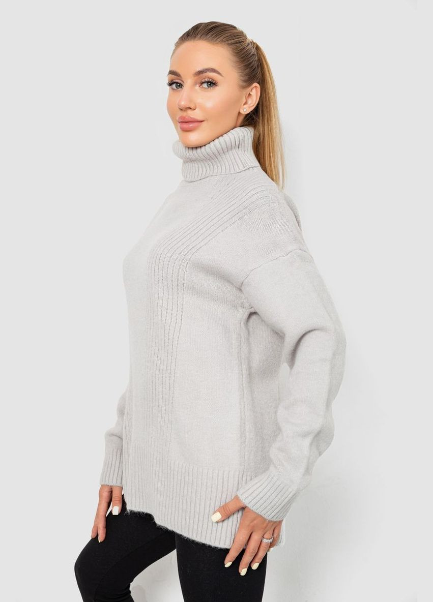 Світло-сірий демісезонний светр - гольф жіночий вовняний 244r2050 Sport Line