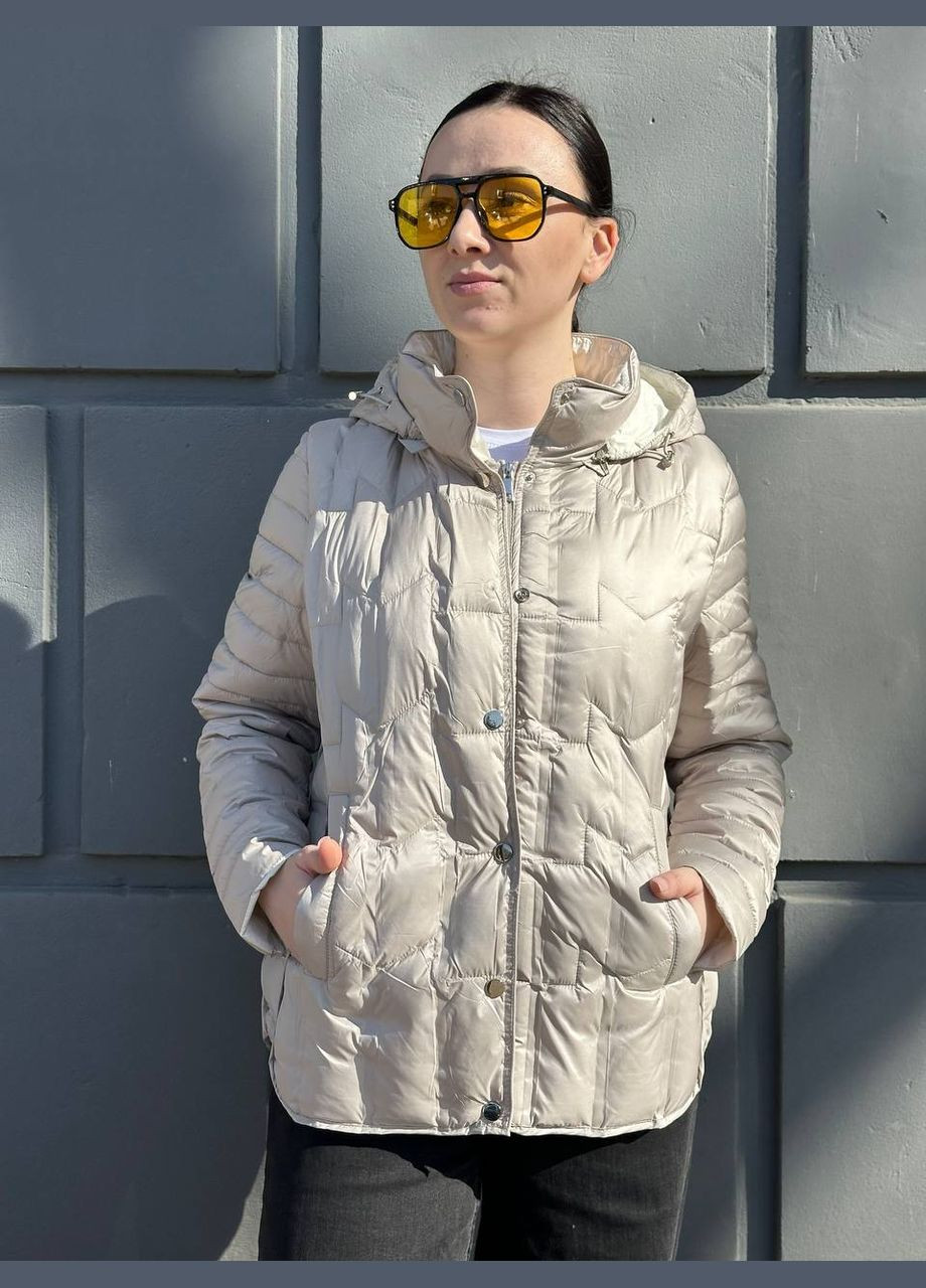 Сіро-бежева демісезонна куртка жіноча FLY