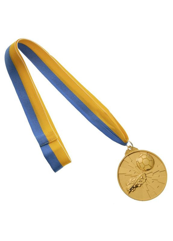 Медаль спортивна зі стрічкою двоколірна d-6,5см Футбол C-4847 (метал, покриття 2 тоні, 56g золото) SP-Sport (361435560)