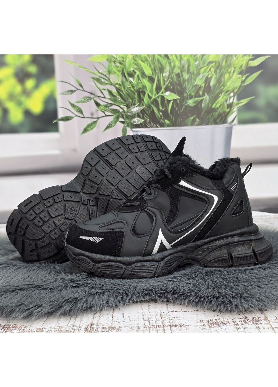 Зимние ботинки женские Fashion из искусственной кожи