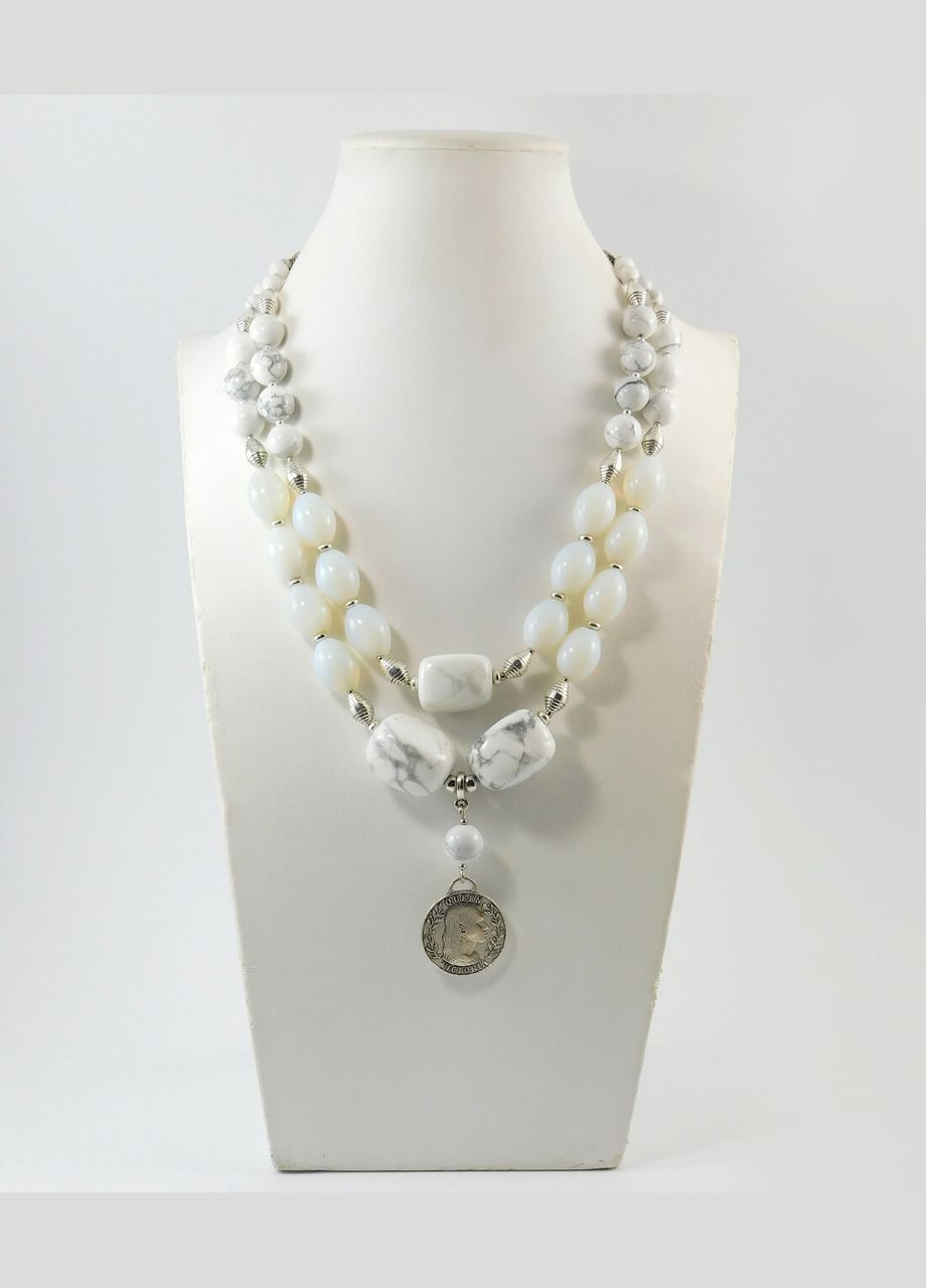 Намисто "Місячна сльоза" Кахолонг, Місячний камінь синтетичний Fursa fashion (322315024)