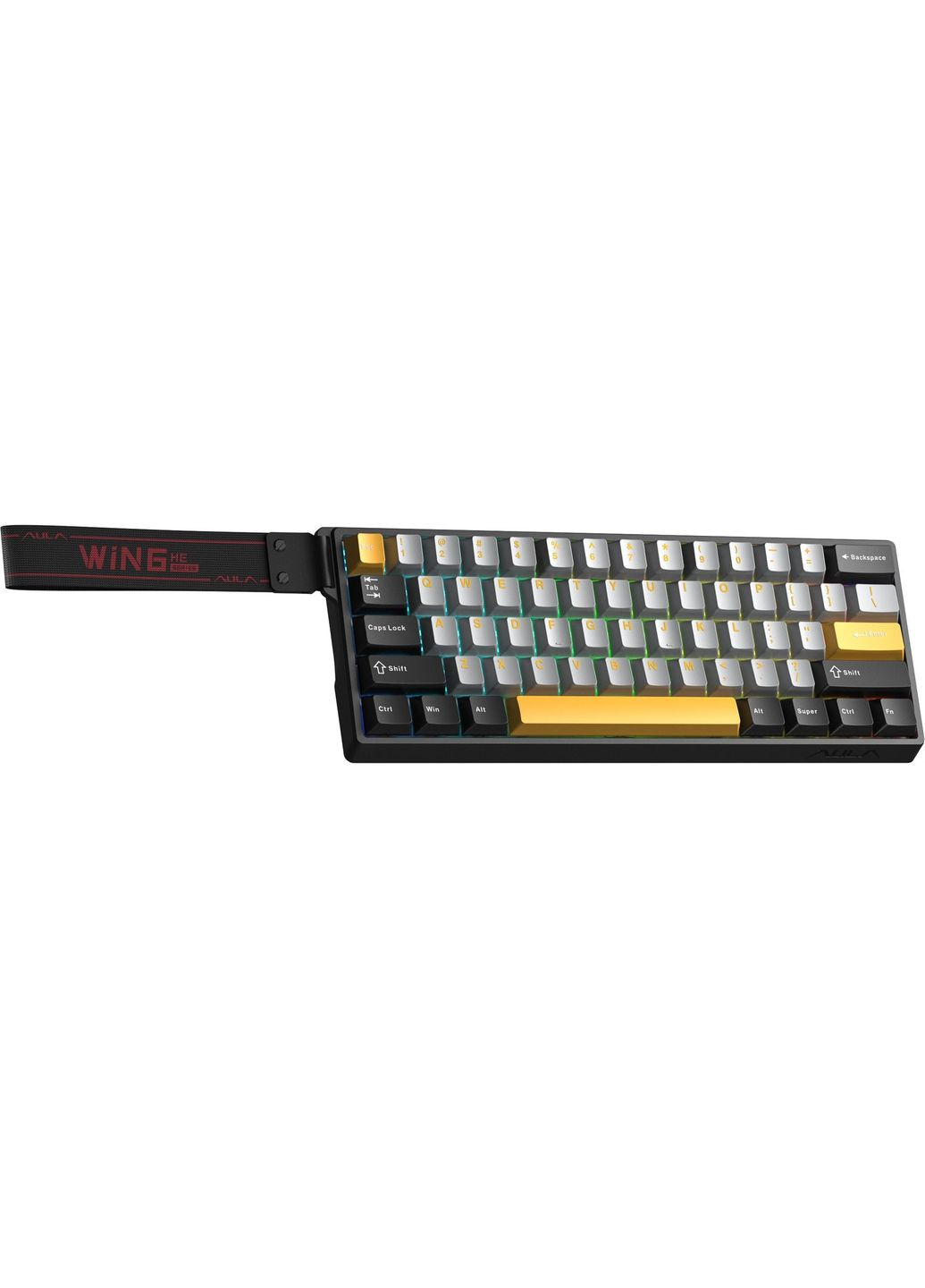 Клавіатура WIN68 HE Max Magnetic Switch Black/Grey/Yellow (6978080504036) Aula (356728312)