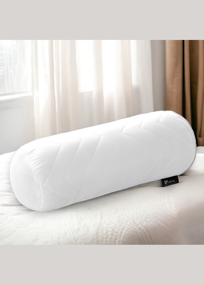 Подушка валик NORDIC COMFORT 15х40 см з повітропроникною вставкою біла (8-34691*001) IDEIA (283299769)