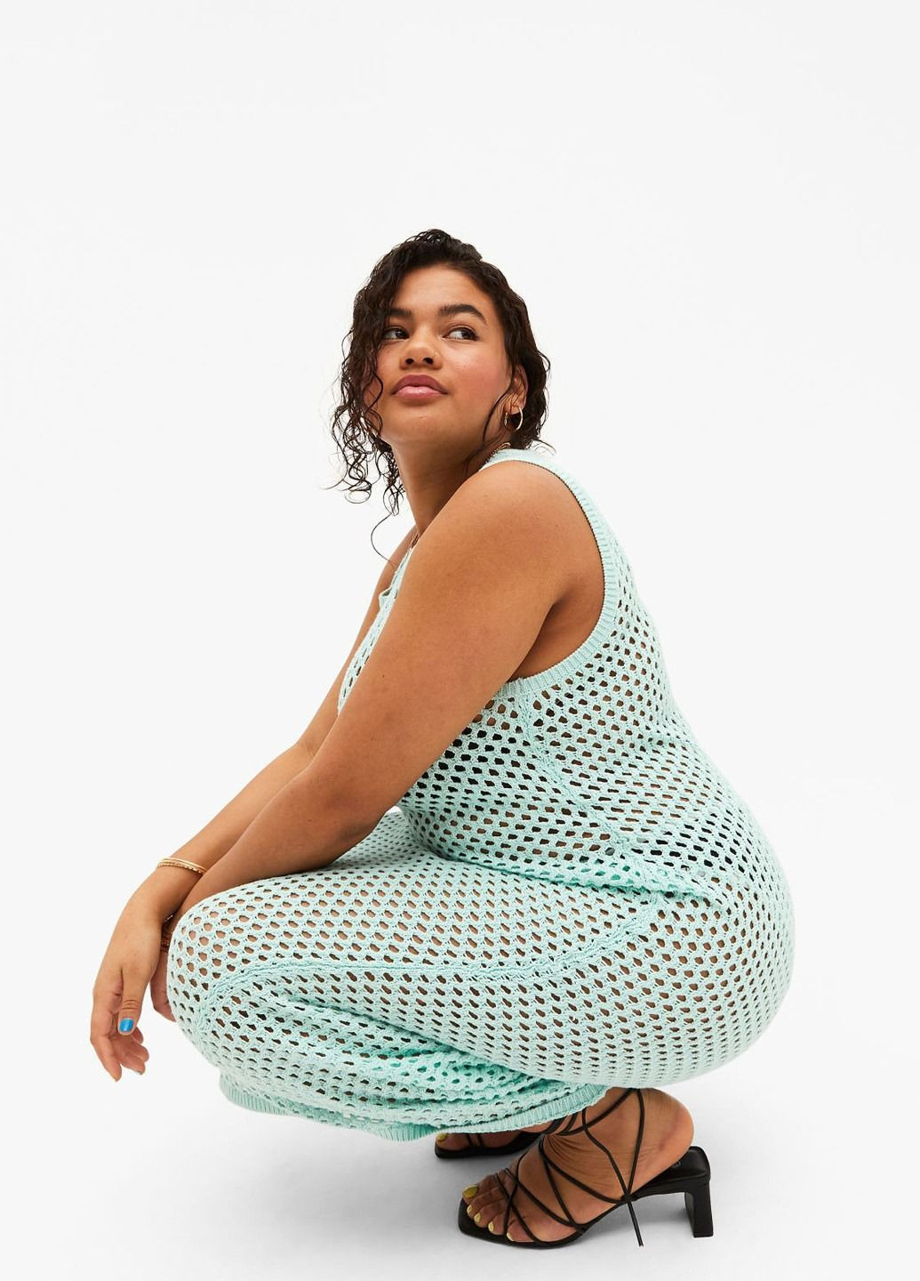 Мятное пляжное платье Monki однотонное
