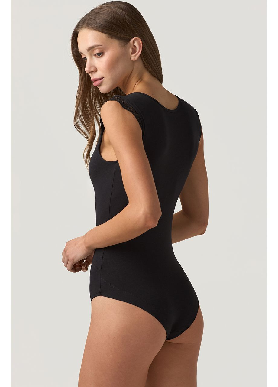 Боди женское кружевное, черное белье с хлопком, модалом и эластаном S Ellen (364506767)
