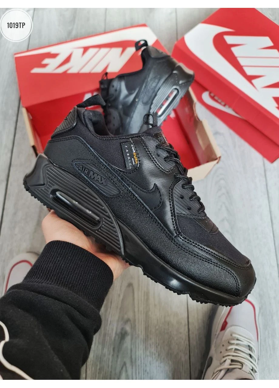 Черные демисезонные кроссовки мужские nike air max 90 surplus black найк аир макс 90 черные No Brand