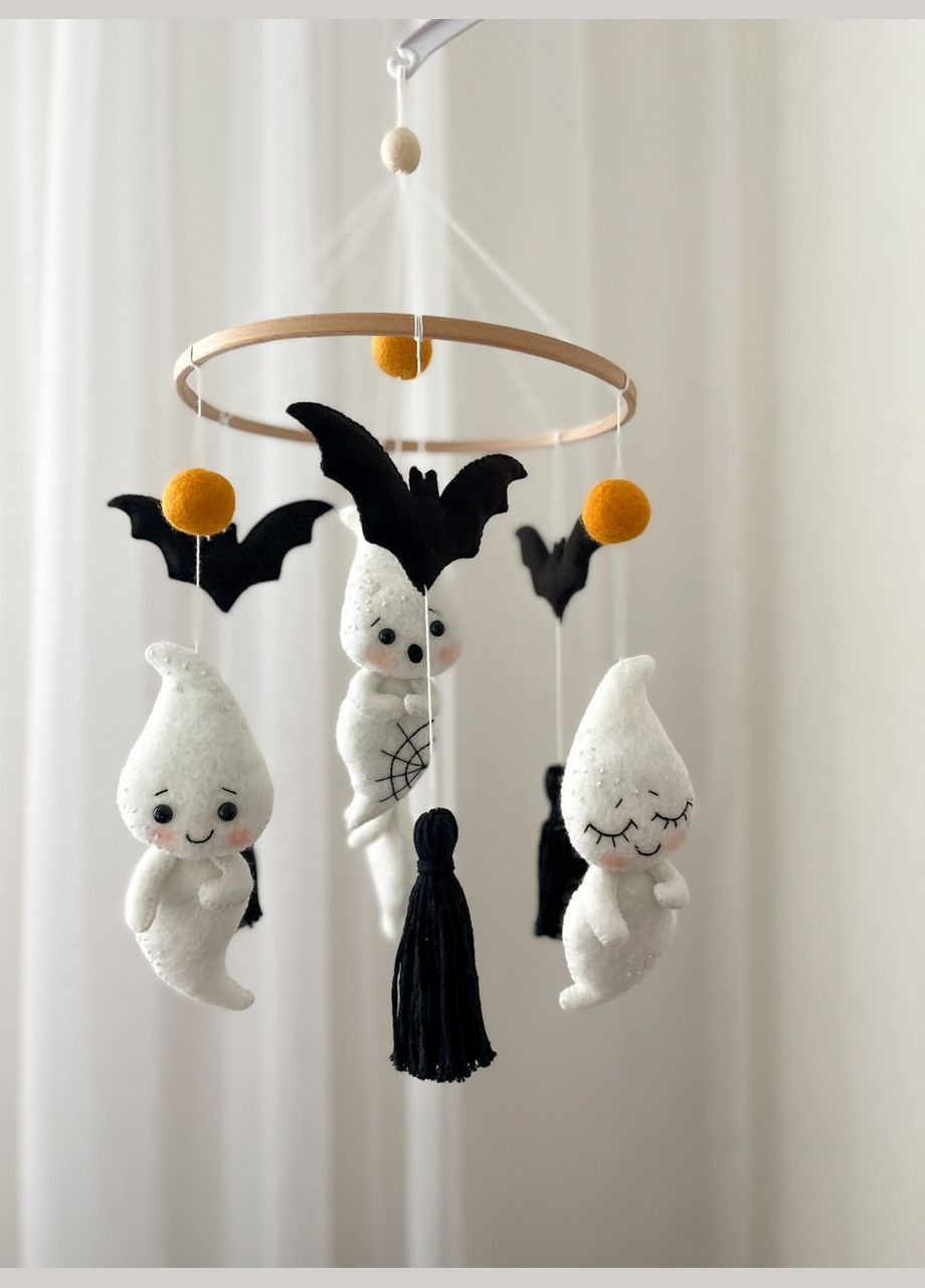 Дитячий музичний мобіль на ліжечко для немовлят WooolyWool «Веселі привиди» з 35 мелодіями No Brand (342757871)