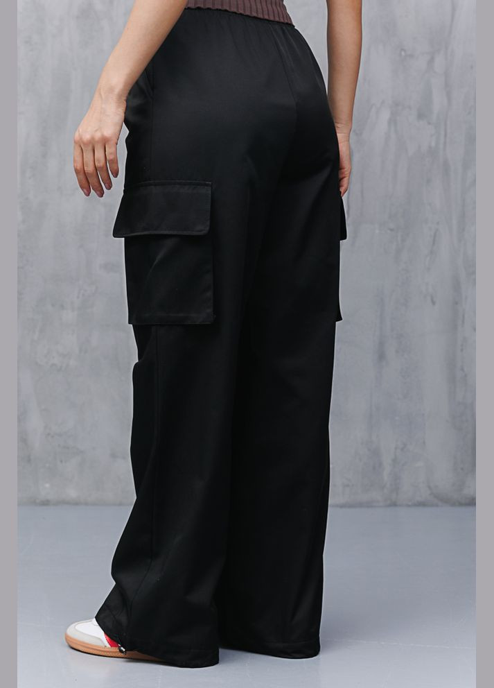 Жіночі штани карго світло-бежеві із затяжками внизу Arjen (294906985)