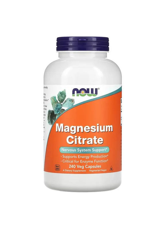 Цитрат магнію Magnesium Citrate 400 mg 240 Veg Capsules (133 mg per Capsule) Now (317232920)