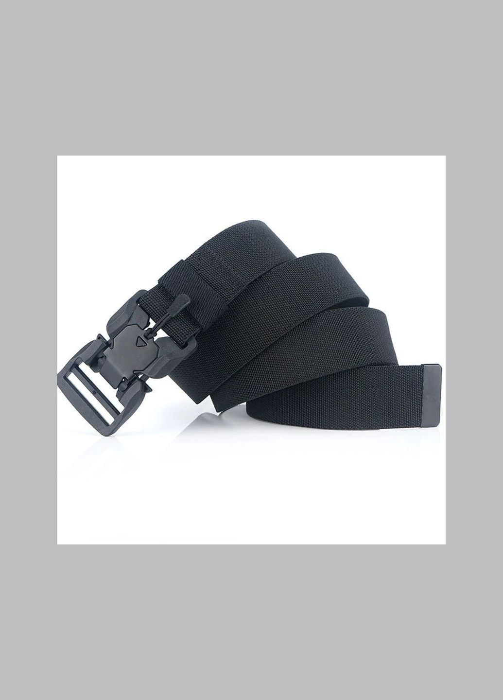 Чоловічий ремінь нейлоновий з швидкісною магнітною пряжкою 120 см Чорний No Brand (342770670)