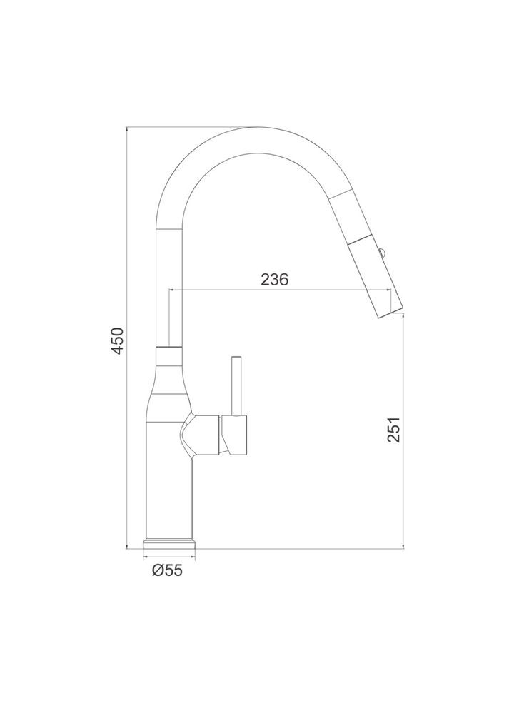 Змішувач для кухні G4398-45 з висувним виливом, 2 режими, сатин GAPPO (316089060)