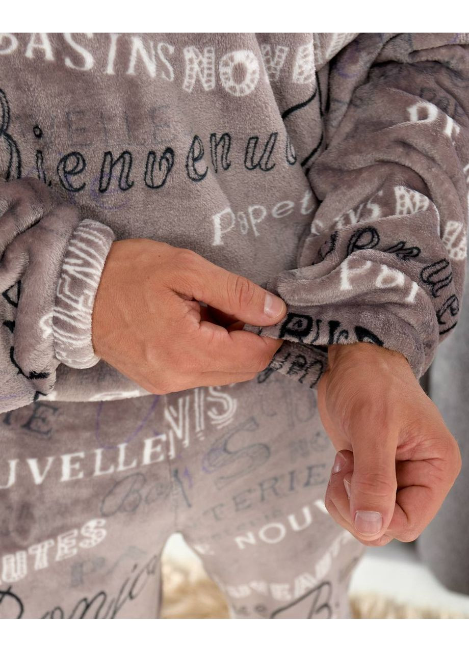 Темно-бежевая женская плюшевая пижама Osoblyva