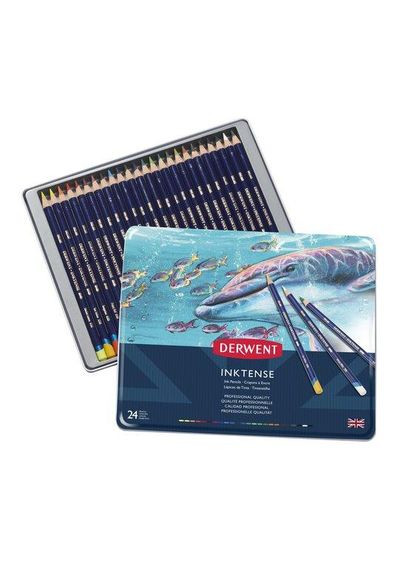Набор акварельных карандашей Inktense 24 цвета металлический пенал (700929) Derwent (342121250)