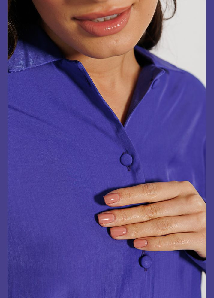 Фиолетовая женская блуза с воротником фиолетовая Arjen