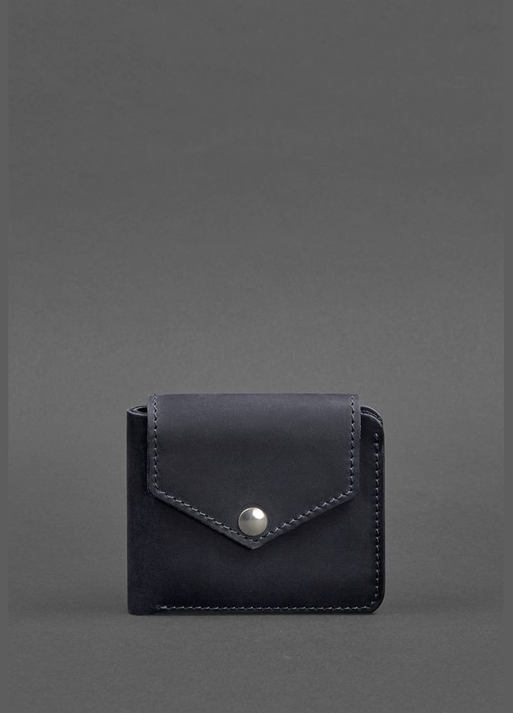 Шкіряне портмоне 4.2 на кнопці синє Crazy Horse (A-026112) BlankNote (328444849)