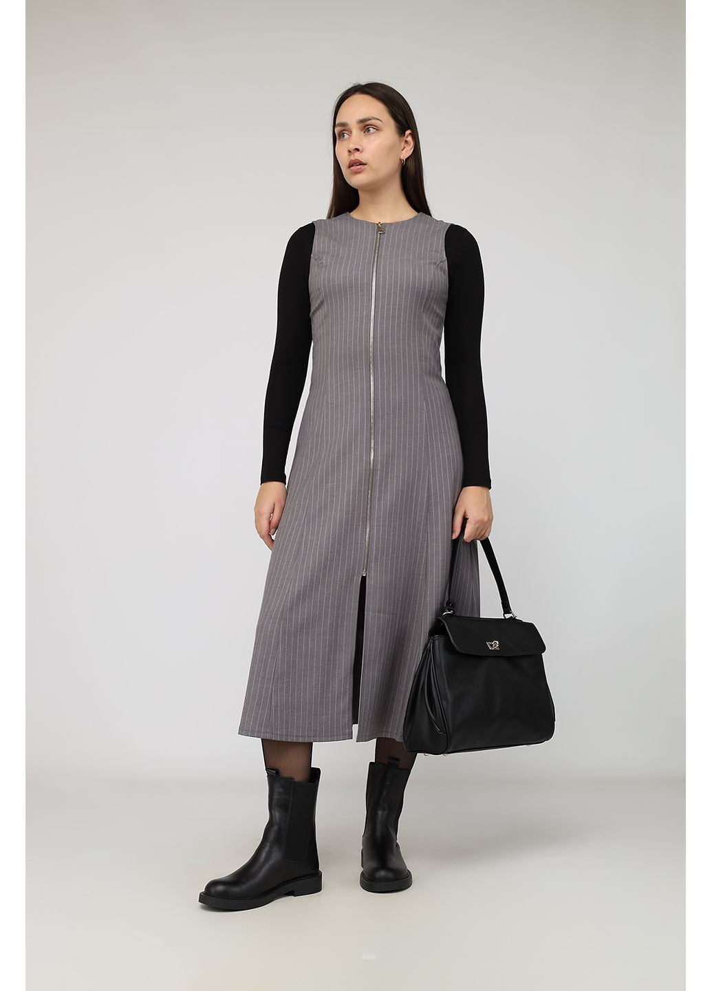 Сіра сукня жіноча колір сірий cb-00282905 Yuki