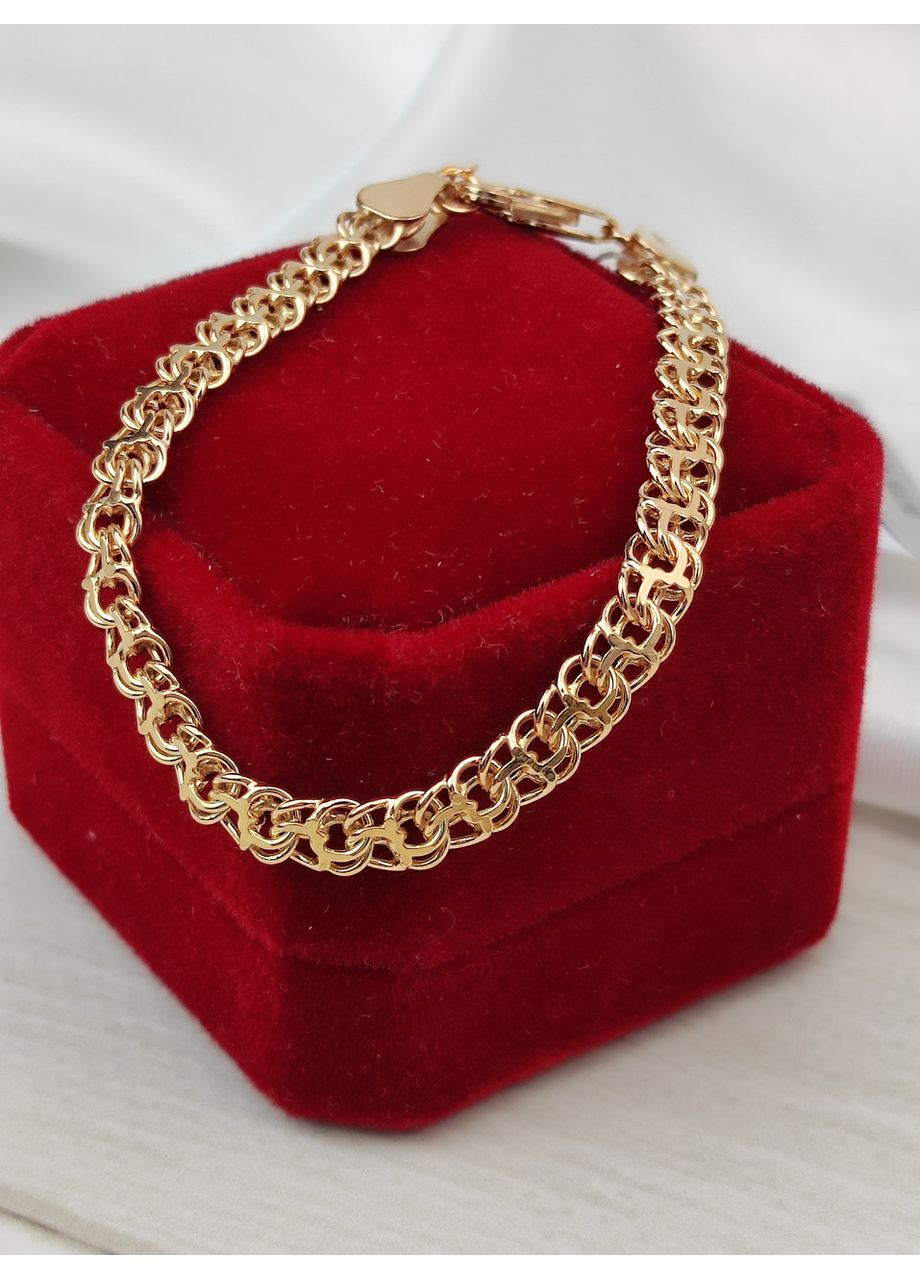 Браслет женский серебряный в позолоте плетения Бисмарк 5 мм No Brand (364221272)