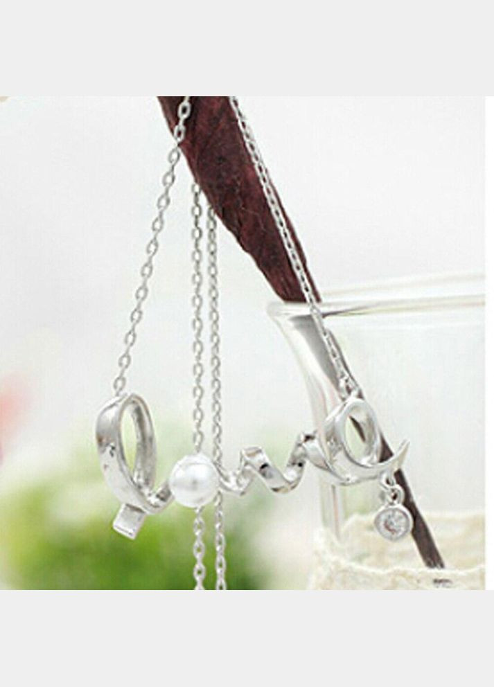 Изысканная подвеска с надписью Love сердце кулон с жемчугом No Brand (338436374)