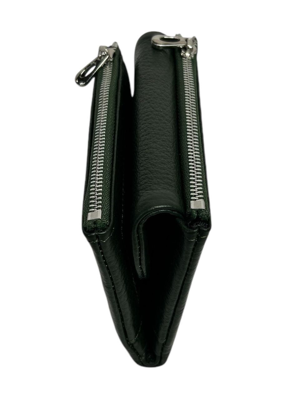 Жіночий гаманець з натуральної шкіри 3033 зелений 13,5 x 10 x 2,5 Vermari (371681796)