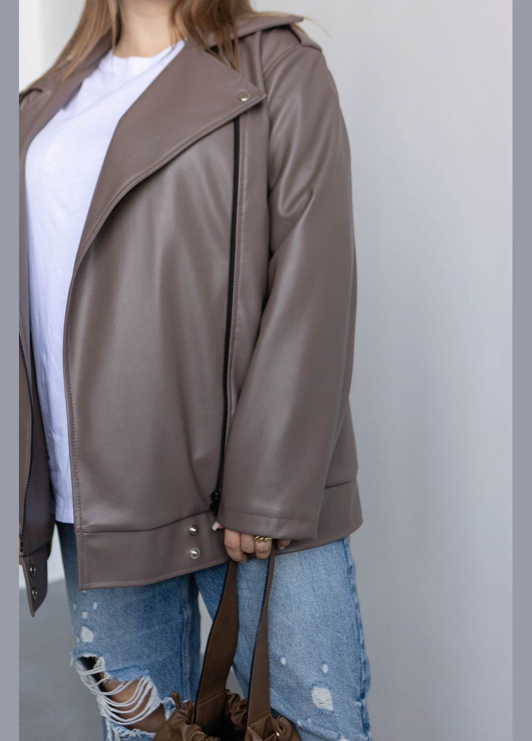 Коричневая демисезонная стильная косуха косуха Jadone Fashion