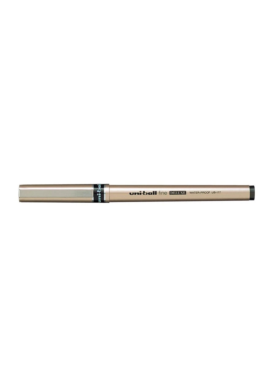 Ручка роллер Uni-Ball Fine Deluxe Черная 0.7 мм Золотой корпус (UB-177.Black) No Brand (385242561)