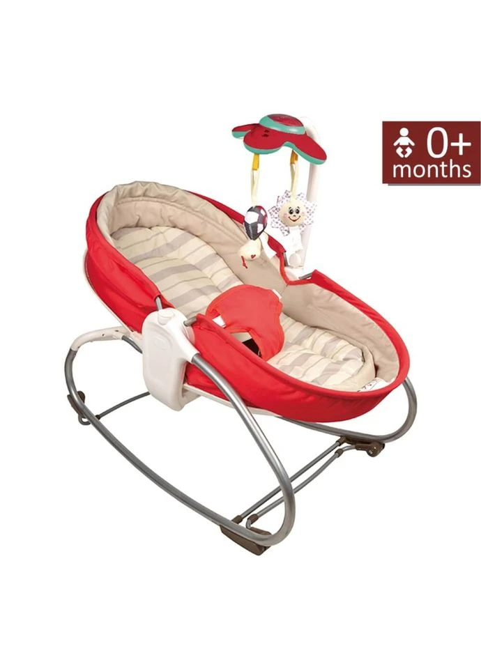 Дитячий шезлонг-люлька 68149 3 в 1 0-18кг Червоний Bebe Stars (330639632)