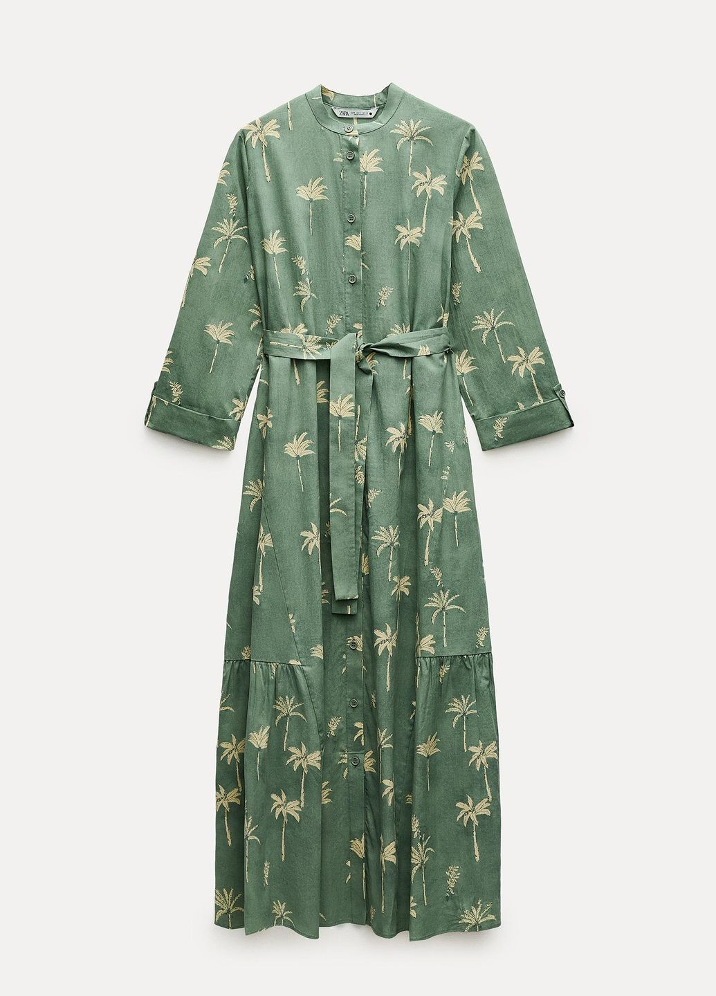 Зелена повсякденний сукня Zara з квітковим принтом