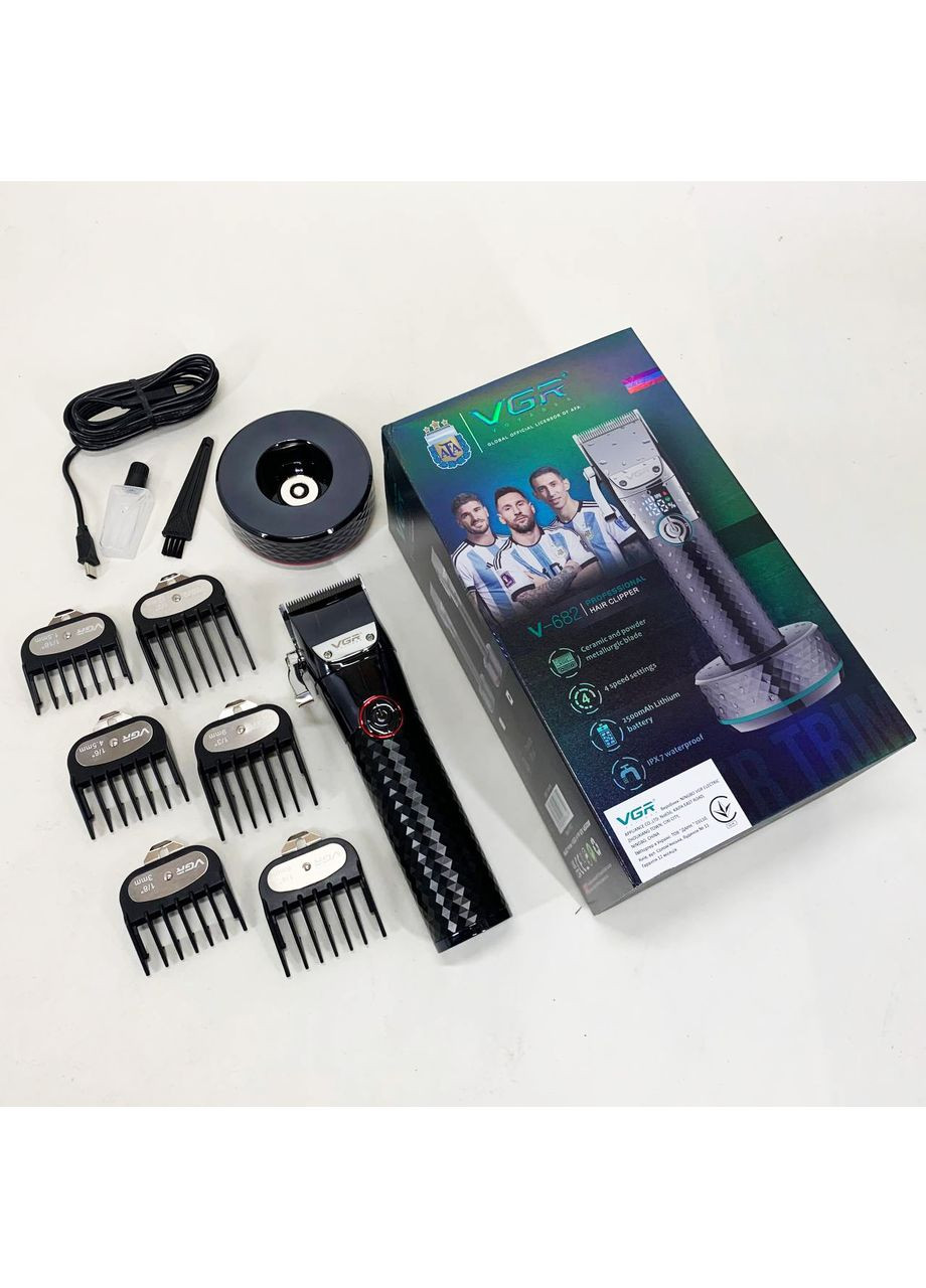 Професійна бездротова машинка для стрижки V-682 RED тример для волосся VGR (368559781)