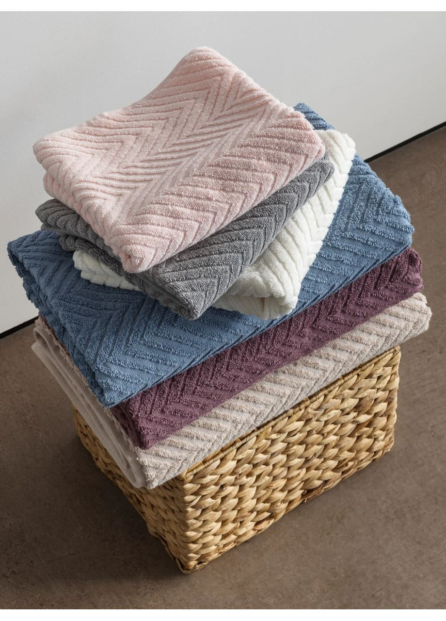 Набір рушників + коврик 50х70 Chic & Foot, 50х90см, 70х140см, 90х150см HYGG смужка світло-блакитний