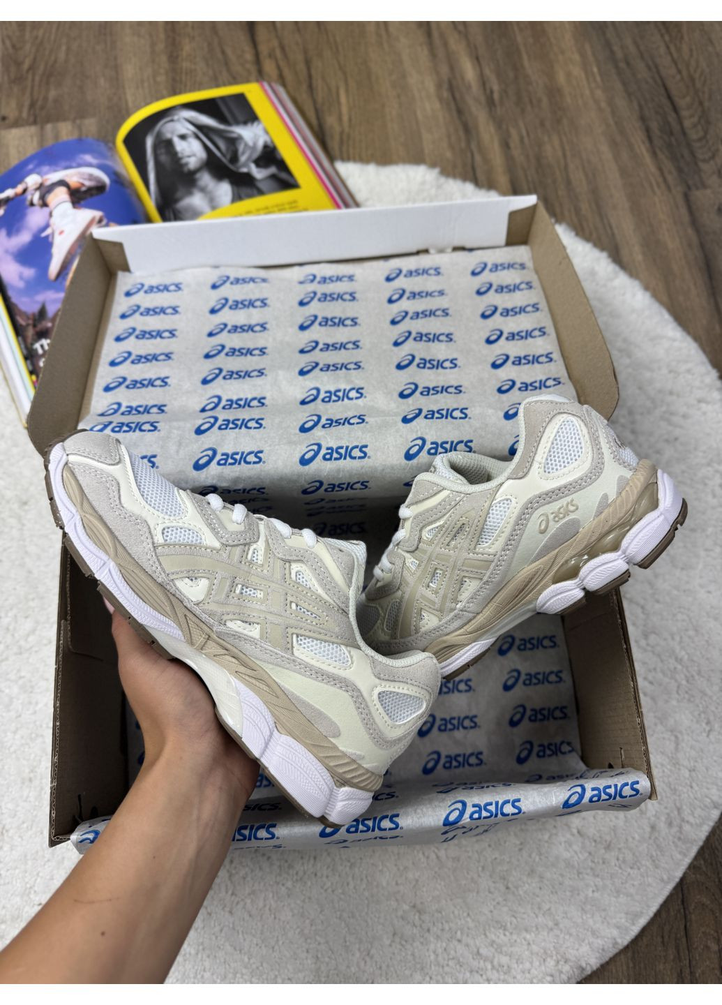 Бежеві Осінні кросівки чоловічі asics gel-nyc beige асікс гель нюк No Brand