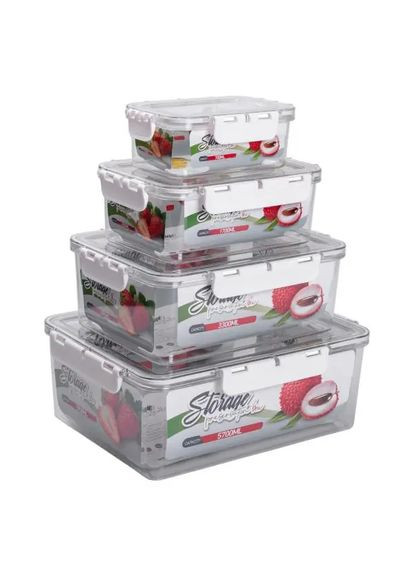 Набір контейнерів для зберігання 4 шт Yiwu HP-27-5 Білий No Brand (351361387)