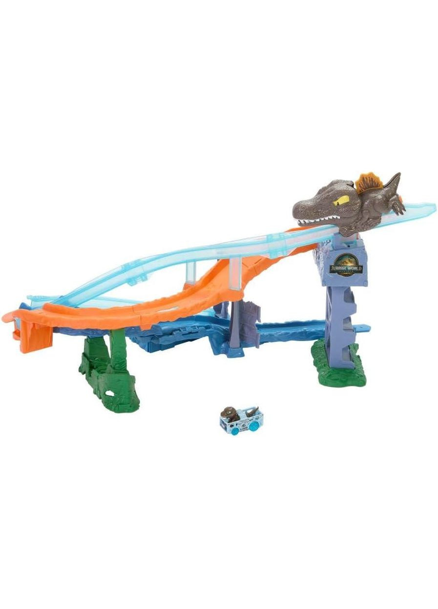 Трек Зіткнення та Сплеск з Велоцираптором та Спінозавром RacerVerse Jurassic World Crash & Splash Hot Wheels (367191295)