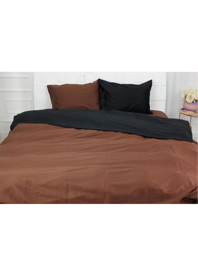 Постільна білизна King Size Сатин Premium 0211+0055 Dark Chocolate 220х240 (2200001169616) Mirson (280801439)