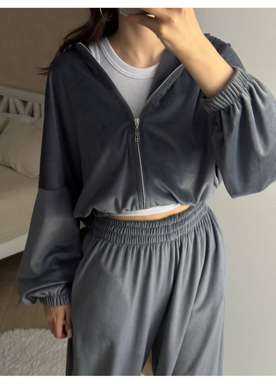 Женский велюровый костюм двойка оверсайз No Brand С817-251/1 (363839457)