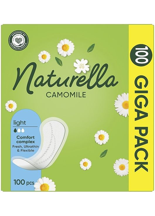 Ежедневные гигиенические прокладки, 100 шт Camomile Light 100шт (794167-31016150) Naturella (368628046)