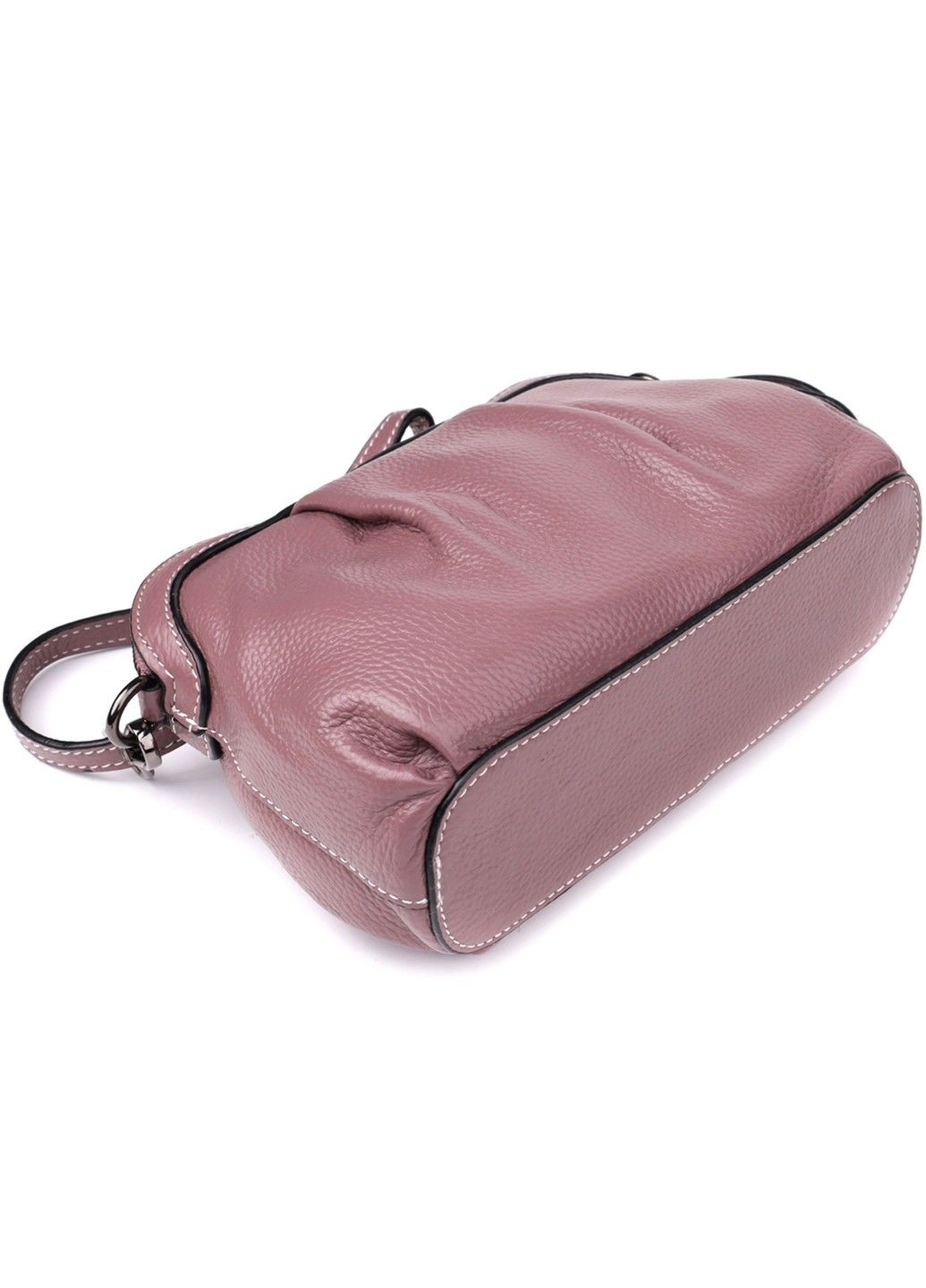 Интересная женская кожаная сумка с эффектной драпировкой 22898 Пурпурный Vintage (357495037)