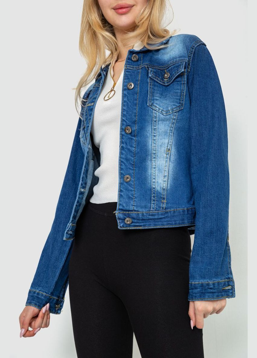 Синя демісезонна джинсовая куртка женская, колір синій, Ager