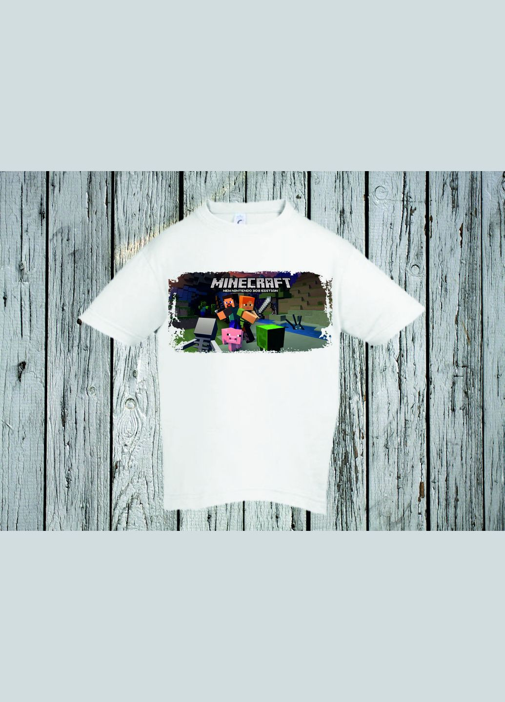 Белая демисезонная футболка youstyle майнкрафт 0266 Gildan