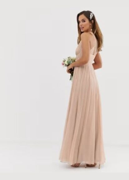 Пудровое праздничный платье с открытой спиной Asos однотонное