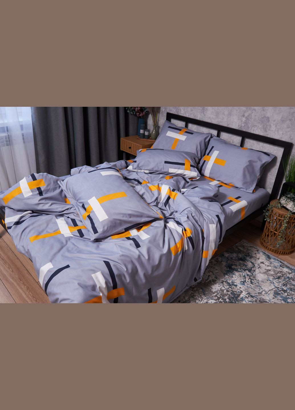 Комплект постельного белья Полисатин Premium полуторный евро 160х220 наволочки 2х40х60 (MS-820002843) Moon&Star marigold (288043911)