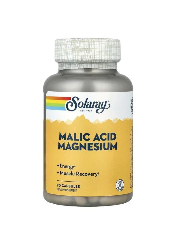 Магний с яблочной кислотой Malic Acid Magnesium, 90 капсул Solaray (400139410)
