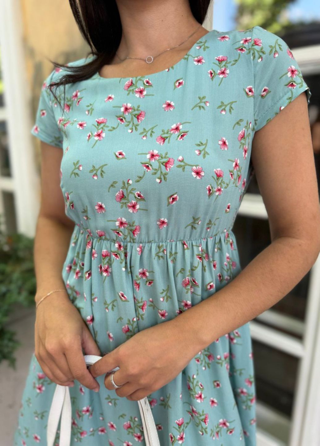 М'ятна повсякденний сукня-міді з квітковим принтом Україна з квітковим принтом