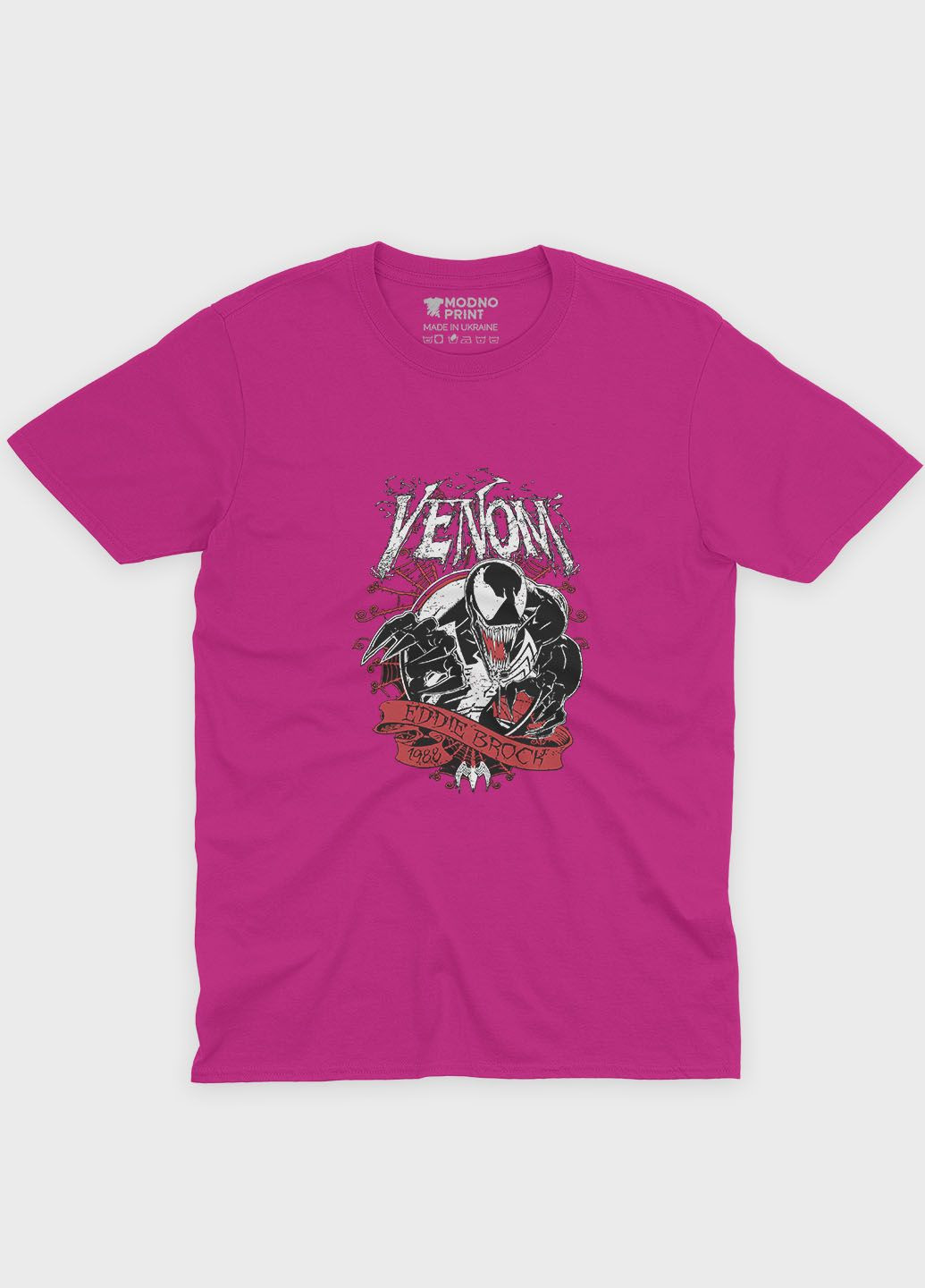 Рожева демісезонна футболка для хлопчика з принтом суперзлодія - веном (ts001-1-fuxj-006-013-027-b) Modno