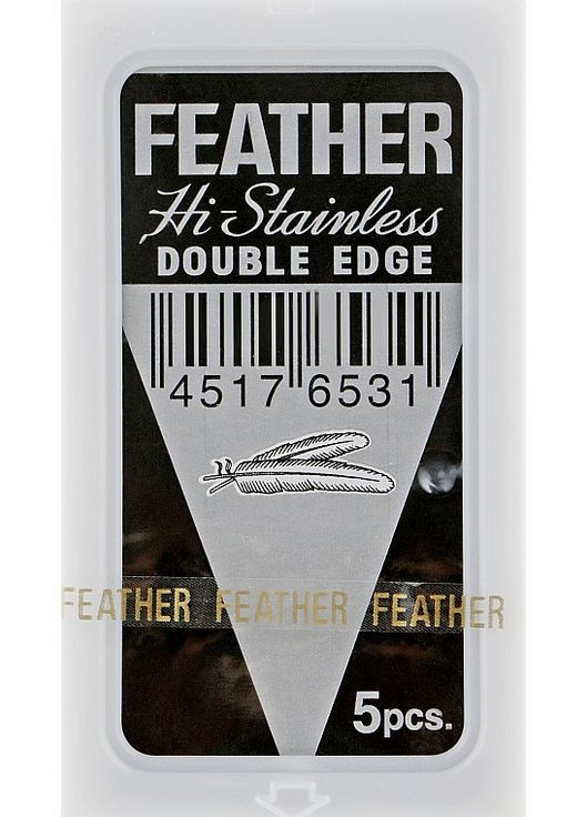 Сменные двусторонние лезвия для классической бритвы 71-S, 5 шт. 71-S Hi-stainless 5шт (921082-35985) Feather (368661108)