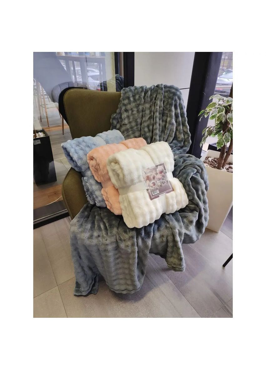 Плед Рельєфний Атлантида VS-PR-4400A 200х220 см синій Versailles (364102567)