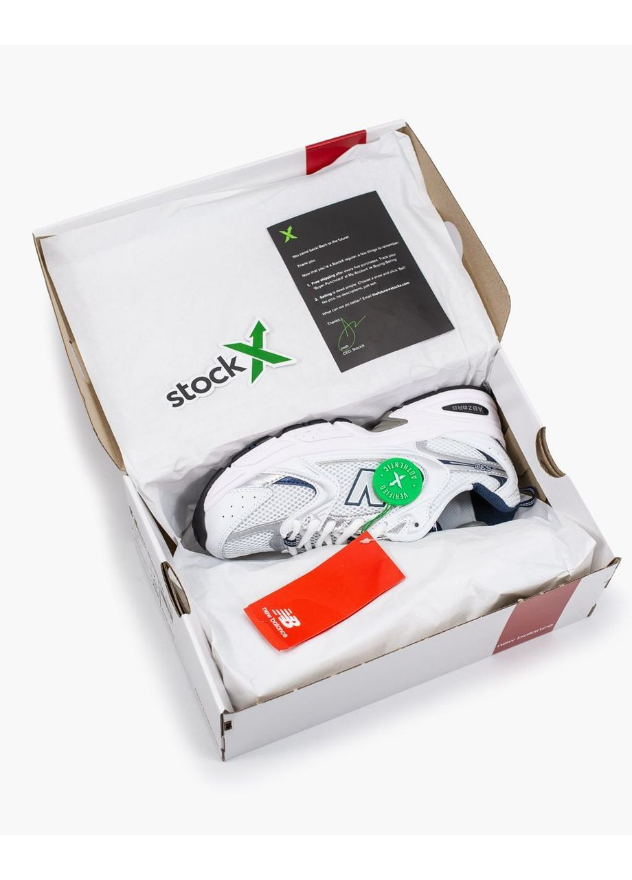 Белые всесезонные кроссовки new balance white navy No Brand 530