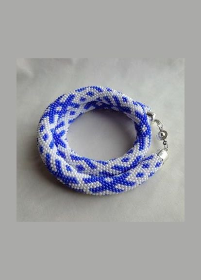 Жгут из бисера ручной работы белый с орнаментом "Грация" No Brand (358224365)