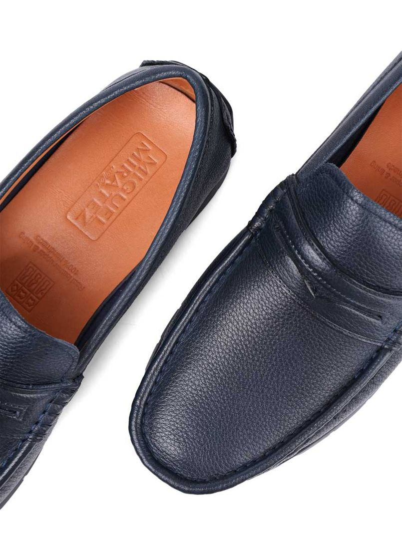 Синие мужские мокасины 590a-104-ta49 синий кожа Miguel Miratez
