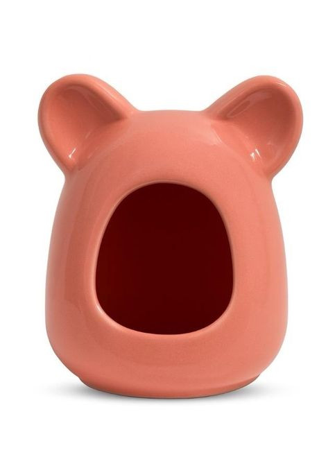 Купалка керамическая для хомяков ручной работы с ушками розовая Г:7 см х Ш:9 см х В:11 см Mazceramics (363452563)