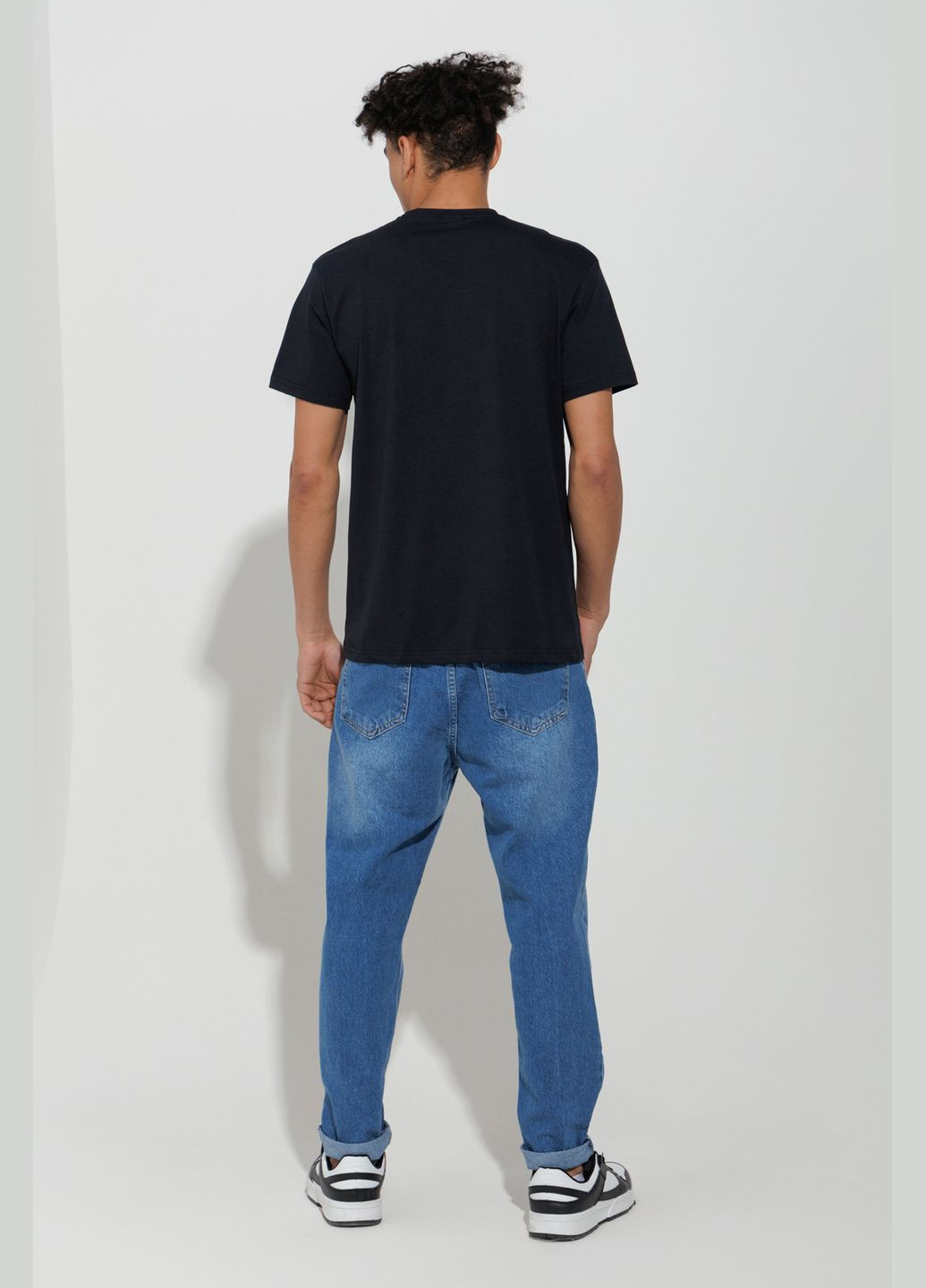 Темно-синяя футболка с принтом мужская hp-052 темно-синий Hope